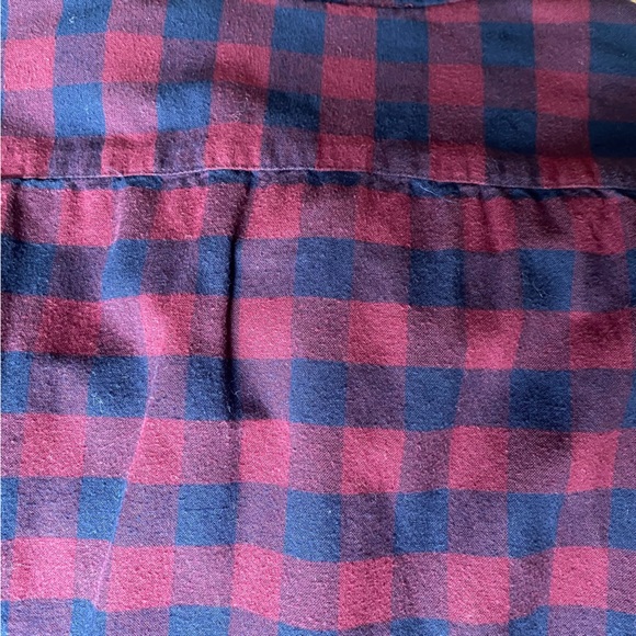 American Eagle Mens Flannel Shirt Classic Fit red & blue checkered pattern Large - Picture 11 of 11